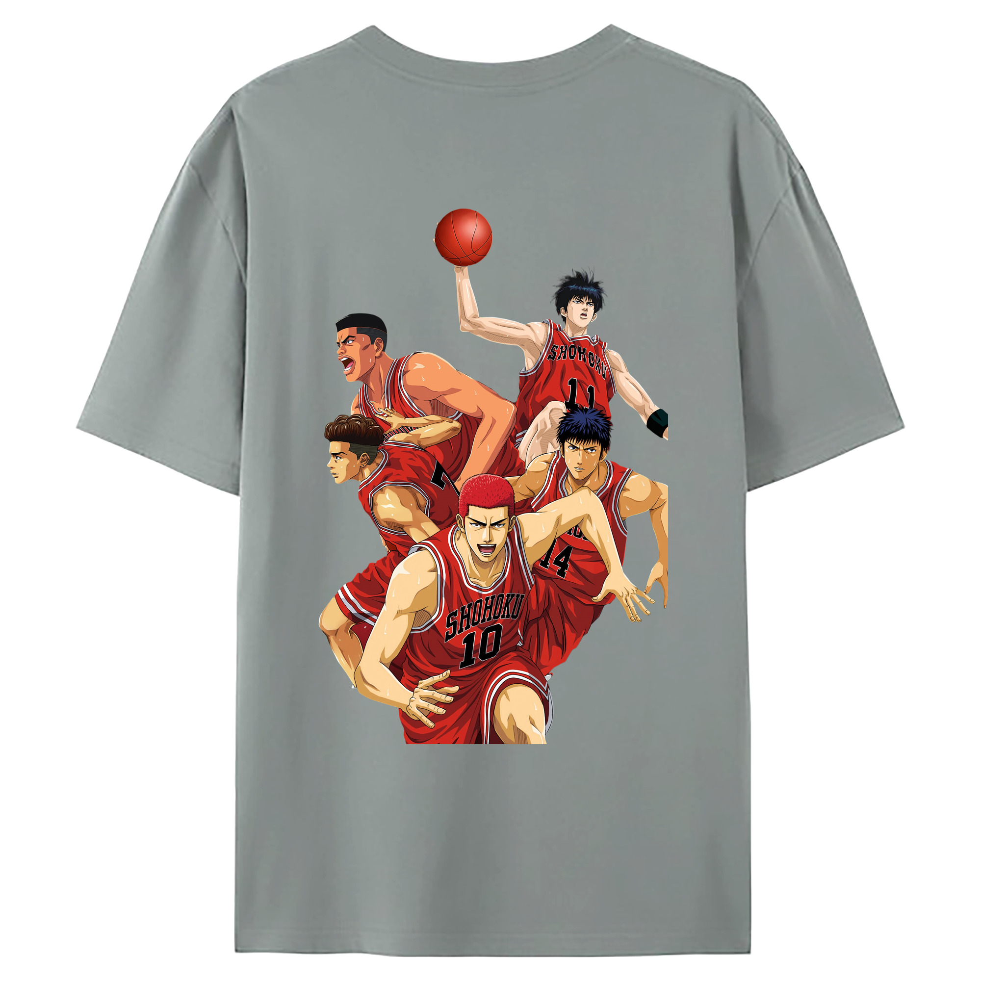 （画像用） SLAM DUNK／スラムダンク 綿100％ メンズ半袖Tシャツ（バックプリント） 通気性